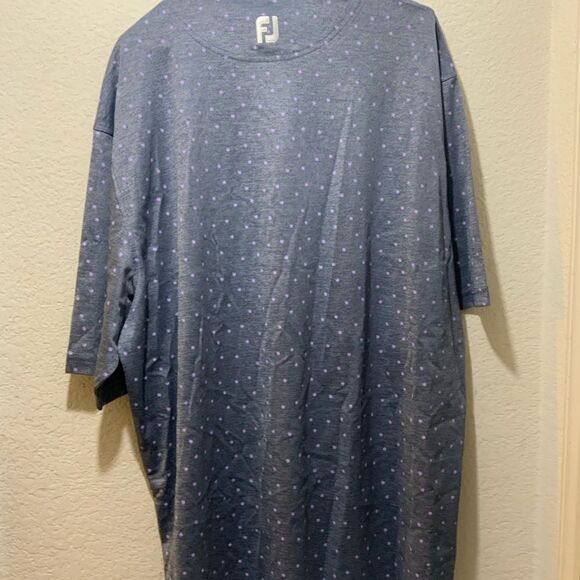 MWT FootJoy Mens Blue Purple Floral Polyester Spandex Mesh Golf Polo Shirt 2XL - Picture 6 of 7